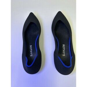 Rothy's The Point Black Flats Size US 9 Knit Slip On Preowned